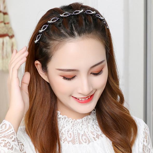 مقبض الشعر للنساء. مقاطع مزدوجة من الحلقات الثابتة.إكسسوارات شعر نسائية أنيقة